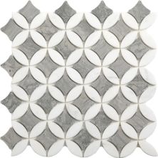 Happy Floors Stone & Marble White Superellipse Mosaic I PD271
