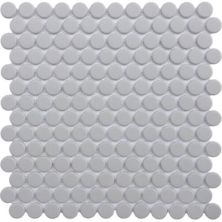 Happy Floors Endura Light Grey Penny Round Mosaic Natural PD370