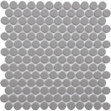 Happy Floors Endura Dark Grey Penny Round Mosaic Natural PD375