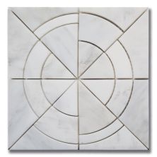 Stone Mosaics Akdo  Architetto Compasso Carrara Bella (H&SB) White, Gray MB1604-COMP00