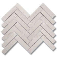 Stone Mosaics Akdo  1” x 4” Herringbone White Sand (H) Beige LS1135-HB14H0