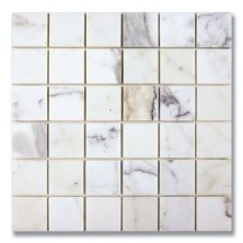 Stone Mosaics Akdo  2” x 2” Calacatta (H) White, Gray, Taupe MB1203-M002H0