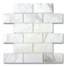 Stone Mosaics Akdo  2” x 4” Brick Carrara Bella (P) White, Gray MB1604-BRICP0