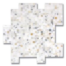 Stone Mosaics Akdo  3/8” x 3/8” Calacatta (P) White, Gray, Taupe MB1203-M038P1