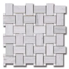 Stone Mosaics Akdo  Basket Weave Ash Gray (P) w/ Thassos (P) Gray, White MB1809-BASIP0