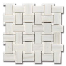 Stone Mosaics Akdo  Basket Weave White Haze (H) w/ Thassos (H) White, Gray, Taupe MB1741-BASIH0