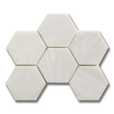 Stone Mosaics Akdo  Hexagon 3-7/8 White Haze (H) White, Gray, Taupe MB1741-HEX3H0