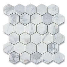Stone Mosaics Akdo  Hexagon Calacatta (H) White, Gray, Taupe MB1203-HEXAH0