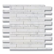 Stone Mosaics Akdo  Stagger Carrara (H&P) White, Gray MB1130-STGR00