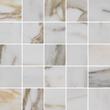 Florida Tile Alustra Imperial Gold Calacatta Matte M12 Mosaic FTIALU20M12