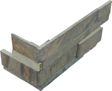 Florida Tile Ledgerstone Basalt Assembled Corner FTINS312AC6X18