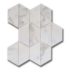 Stone Mosaics Akdo  Luminous Daybreak Calacatta (H & Combed) White, Gray, Taupe MB1203-DAYBH1