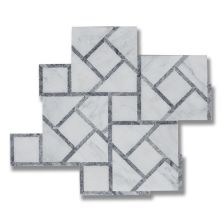 Stone Mosaics Akdo  Perspective Axis Carrara Bella (H) w/ Pearl Gray  (P) White, Gray MB1604-AXISH0