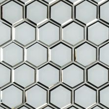 MSI Bevollo Glass Tile 3" Hexagon Mosaic Tile Ice Beveled