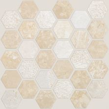 Shaw Floors Home Fn Gold Ceramic Del Ray Hexagon Textured Mosai Coastal 00210_TGN18