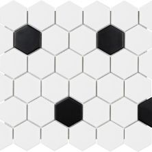 Wall Art Casa Roma ®  White & Black (Matte Hexagon Mosaic) White SAN51076