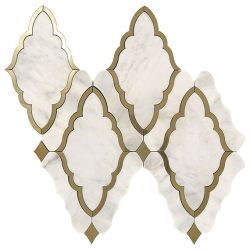 Marazzi Castellina Stone Mosaics White And Brass