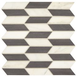 Marazzi Castellina Stone Mosaics White And Midnight Gray