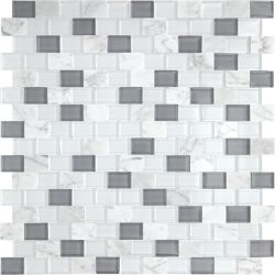 Daltile Perfit Mosaix White Carrara & Glass