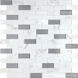 Daltile Perfit Mosaix White Carrara & Glass