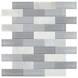 Daltile Simplystick Mosaix Stormy Mist and glass Blend