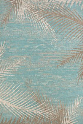 Couristan Monaco Tropical Palms Aqua Collection