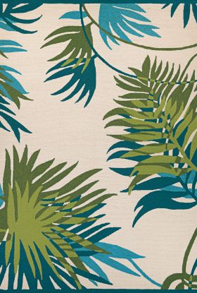 Couristan Covington Jungle Leaves Ivory/Forest Green Collection