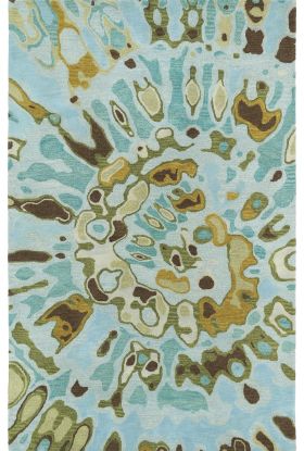 Kaleen Brushstrokes Collection Teal Collection