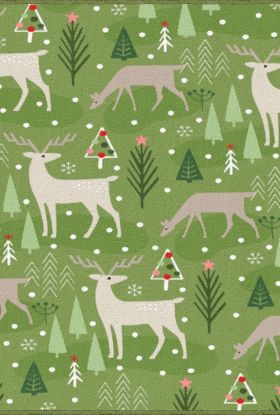 Mohawk Prismatic Reindeer Flurries Green Collection