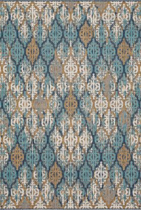 Mohawk Stamped Ikat Teal Collection