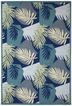 Liora Manne Capri Patchwork Palms Navy Collection