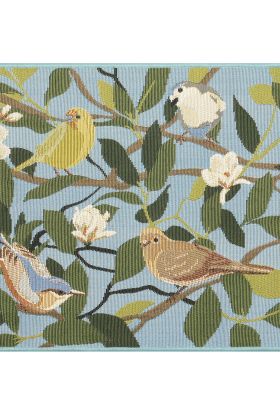 Liora Manne Esencia Floral Finches Blue Collection