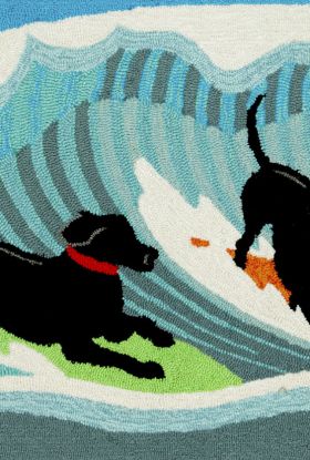 Liora Manne Frontporch Surfing Dogs Ocean Collection