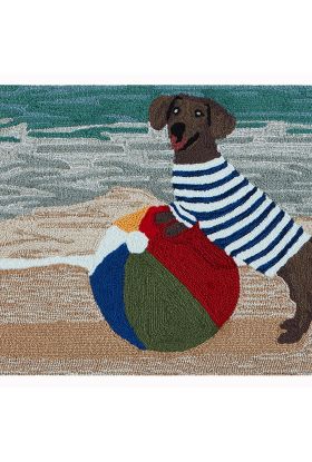 Liora Manne Frontporch Coastal Dog Ocean Collection