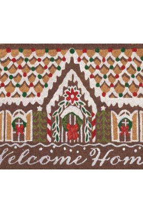 Liora Manne Natura Gingerbread House Welcome Chocolate 1'6" x 2'6" Free Form Collection