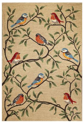 Liora Manne Ravella Birds On Branches Natural Collection
