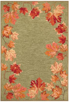 Liora Manne Ravella Falling Leaves Border Moss Collection