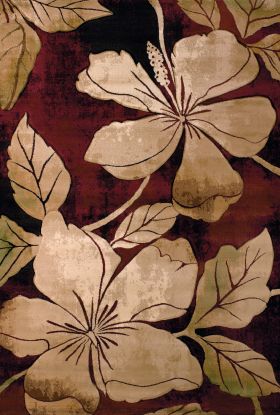 United Weavers Contours Floral Canvas Burgundy Collection