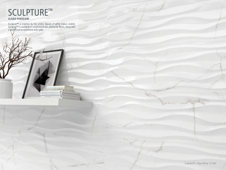 Emser Sculpture Ceramic Glossy White Flat