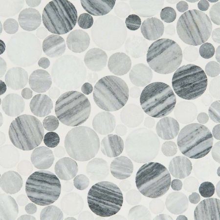 MSI Rio Lago Pebble Mosaic Polished Tile Alaska Gray Pebble