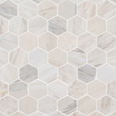 MSI All Wall Tile & Backsplash Tile 2" Hexagon Mosaic Tile Angora Polished