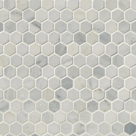 MSI Arabescato Carrara 1 Hexagon Mosaic Tile