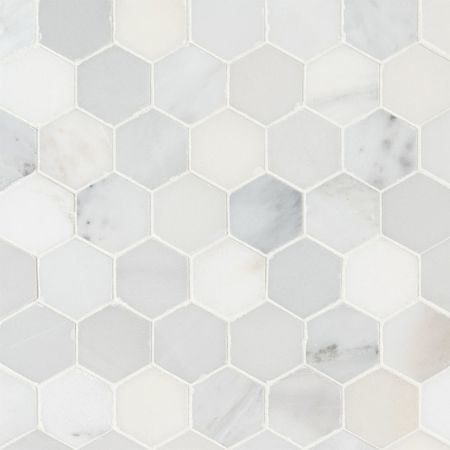 MSI Arabescato Carrara 2 Hexagon Mosaic Tile