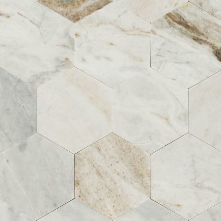 MSI Stik Wall Tile 4" Hex Peel and Stick Arabescato Venato