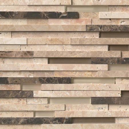 MSI Decorative Blends Interlocking 3d Pattern In 8x18 Mesh Ashlar Rock