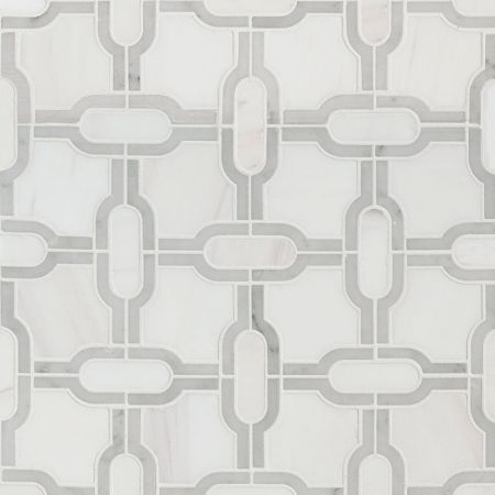 MSI Geometric Pattern Polished Tile Bianco Quatrefoil