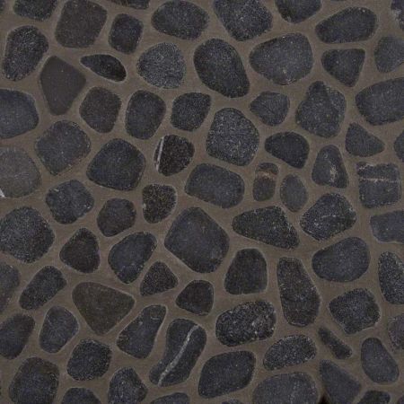 MSI Rio Lago Pebble Mosaic 1x6 Stack Pattern Black Matte