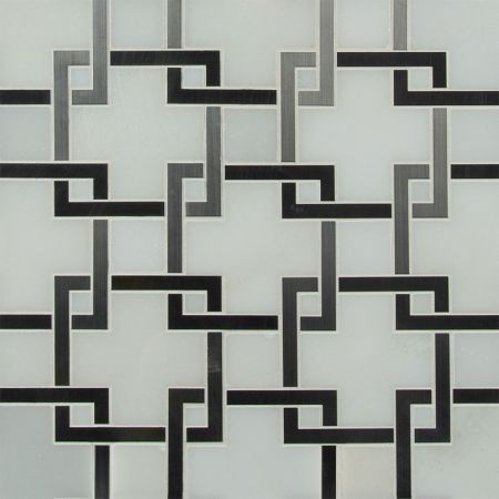 MSI Waterjet Cut Mosaics Interlocking Tile Blocki Blanco