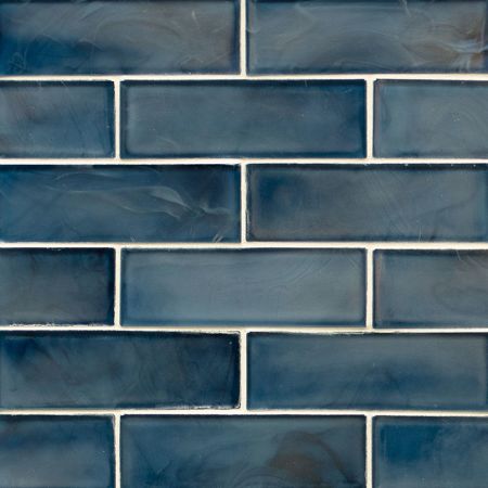 MSI Subway Tile Picket Glass Tile Blue Shimmer