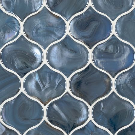 MSI Arabesque Chevron Pattern Tile Blue Shimmer